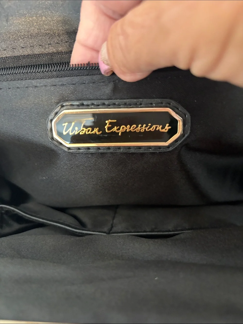 Urban Expressions Black Quilted Chain-Handle Clutch